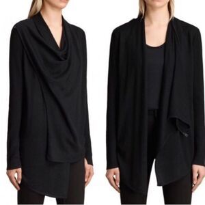 all saints black darina wrap cardigans size 2
